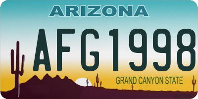 AZ license plate AFG1998