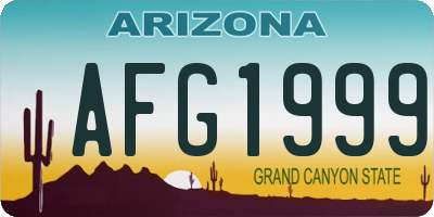 AZ license plate AFG1999