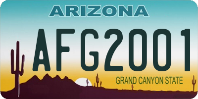AZ license plate AFG2001