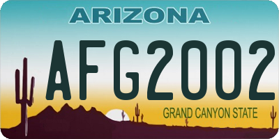 AZ license plate AFG2002