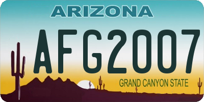 AZ license plate AFG2007