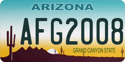AZ license plate AFG2008