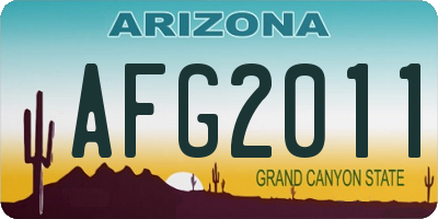 AZ license plate AFG2011