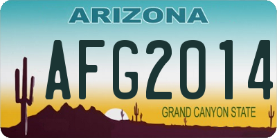 AZ license plate AFG2014