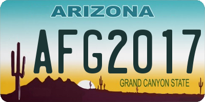 AZ license plate AFG2017