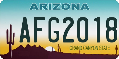 AZ license plate AFG2018
