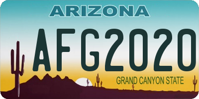 AZ license plate AFG2020