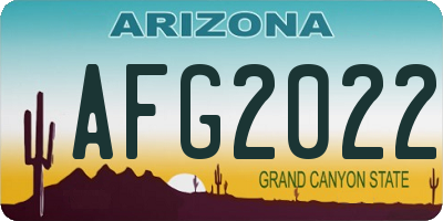 AZ license plate AFG2022