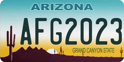 AZ license plate AFG2023