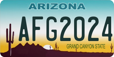 AZ license plate AFG2024
