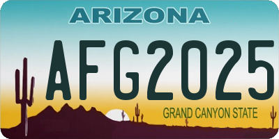 AZ license plate AFG2025