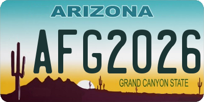 AZ license plate AFG2026