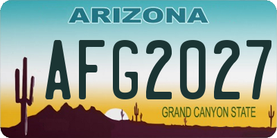 AZ license plate AFG2027