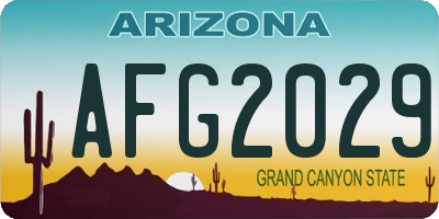 AZ license plate AFG2029