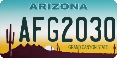 AZ license plate AFG2030
