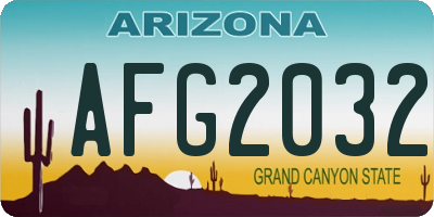 AZ license plate AFG2032