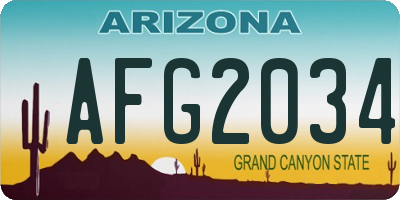 AZ license plate AFG2034