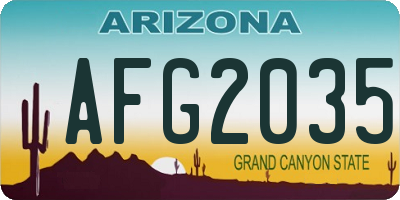 AZ license plate AFG2035