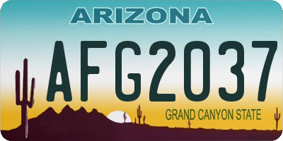 AZ license plate AFG2037