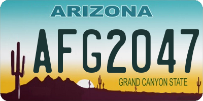 AZ license plate AFG2047