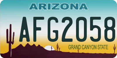 AZ license plate AFG2058