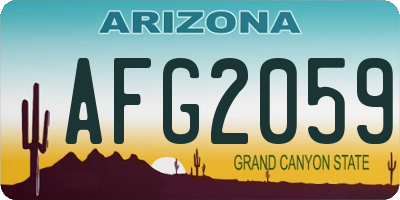 AZ license plate AFG2059