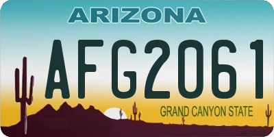 AZ license plate AFG2061