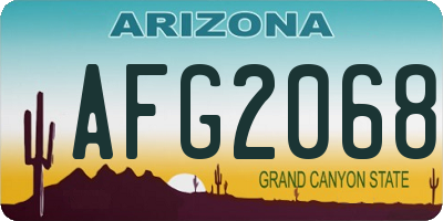 AZ license plate AFG2068