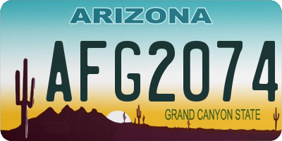 AZ license plate AFG2074