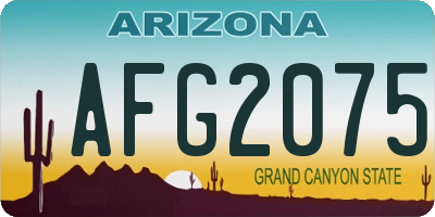AZ license plate AFG2075