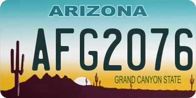 AZ license plate AFG2076