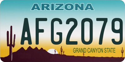 AZ license plate AFG2079