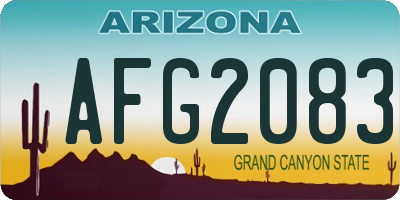 AZ license plate AFG2083