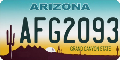 AZ license plate AFG2093