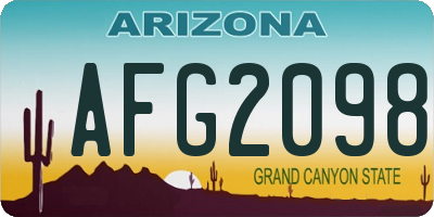 AZ license plate AFG2098