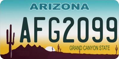 AZ license plate AFG2099