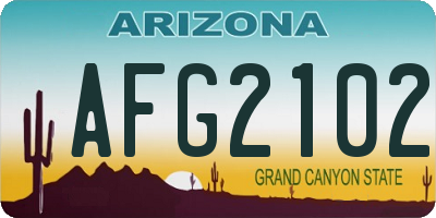 AZ license plate AFG2102