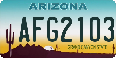 AZ license plate AFG2103