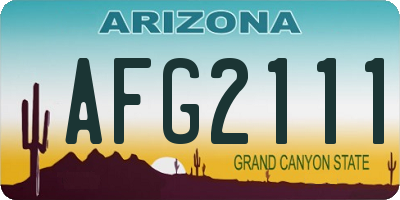AZ license plate AFG2111