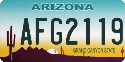 AZ license plate AFG2119