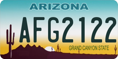 AZ license plate AFG2122