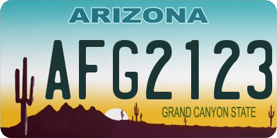 AZ license plate AFG2123