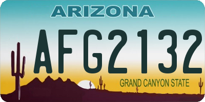 AZ license plate AFG2132