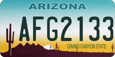 AZ license plate AFG2133