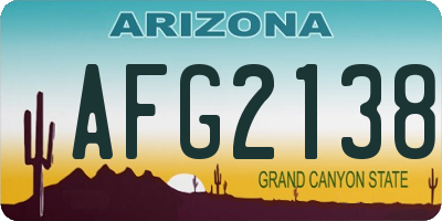 AZ license plate AFG2138