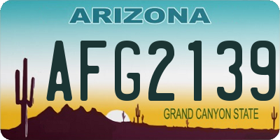 AZ license plate AFG2139