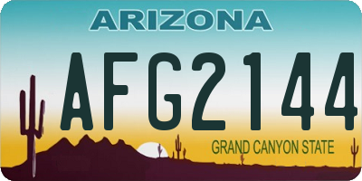 AZ license plate AFG2144
