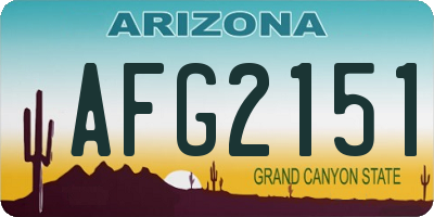 AZ license plate AFG2151