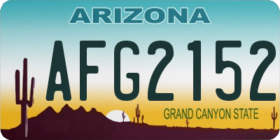 AZ license plate AFG2152