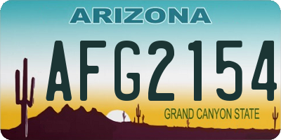 AZ license plate AFG2154